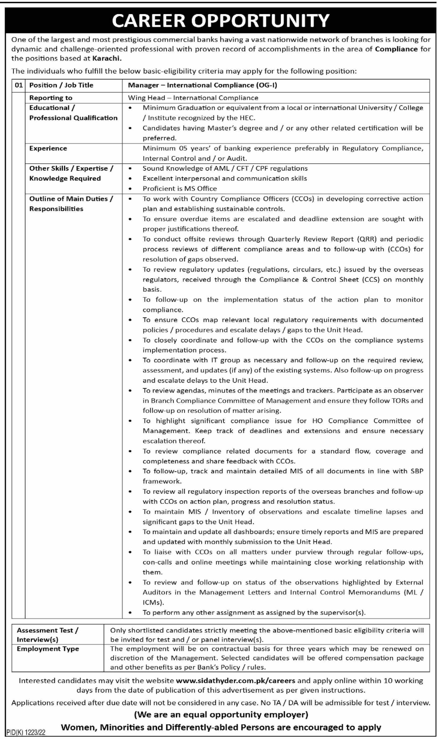 Prestigious Commercial Banks Jobs November 2022