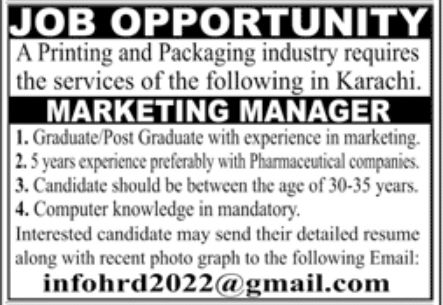 Printing and Packaging Industry Jobs November 2022