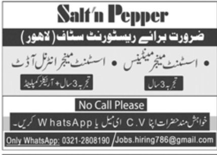 Salt'n Pepper Jobs November 2022