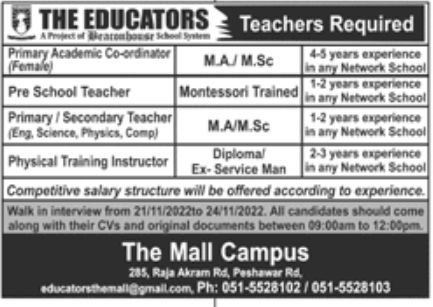 The Educators Jobs November 2022