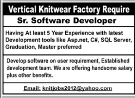 Vertical Knitwear Factory Jobs November 2022
