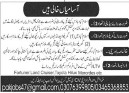 Islamabad Private House Jobs December 2022