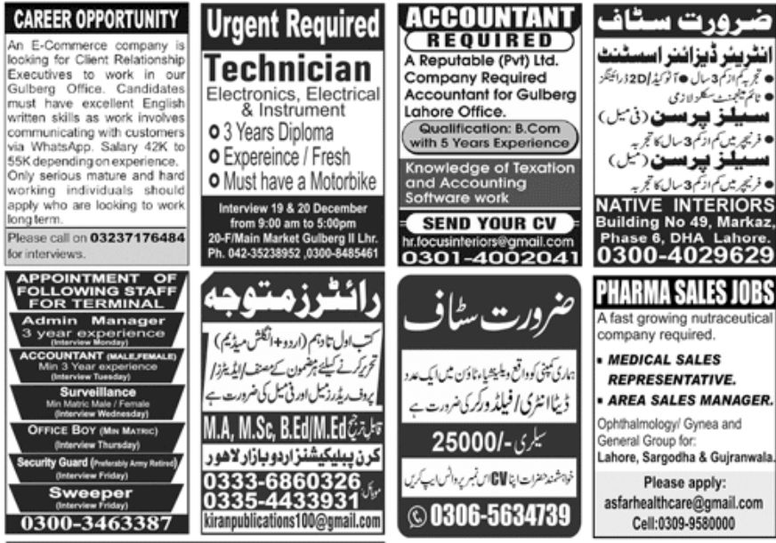 Paperpk Jang Newspaper Jobs 18 December 2022