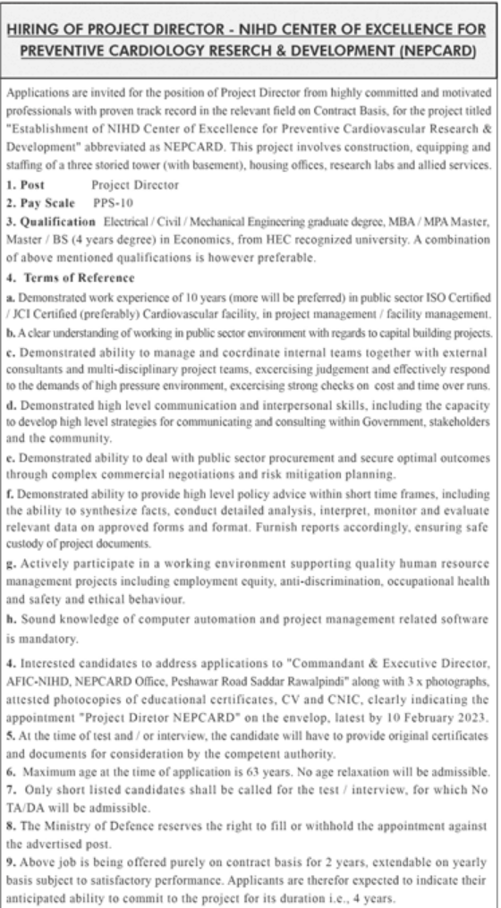 NIHD Center of eXcellence for Preventive Cardiology Research & Development Jobs January 2023