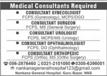 Nankana General Hospital Jobs January 2023