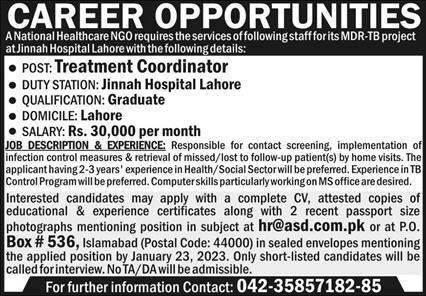 National Healthcare NGO Jobs January 2023