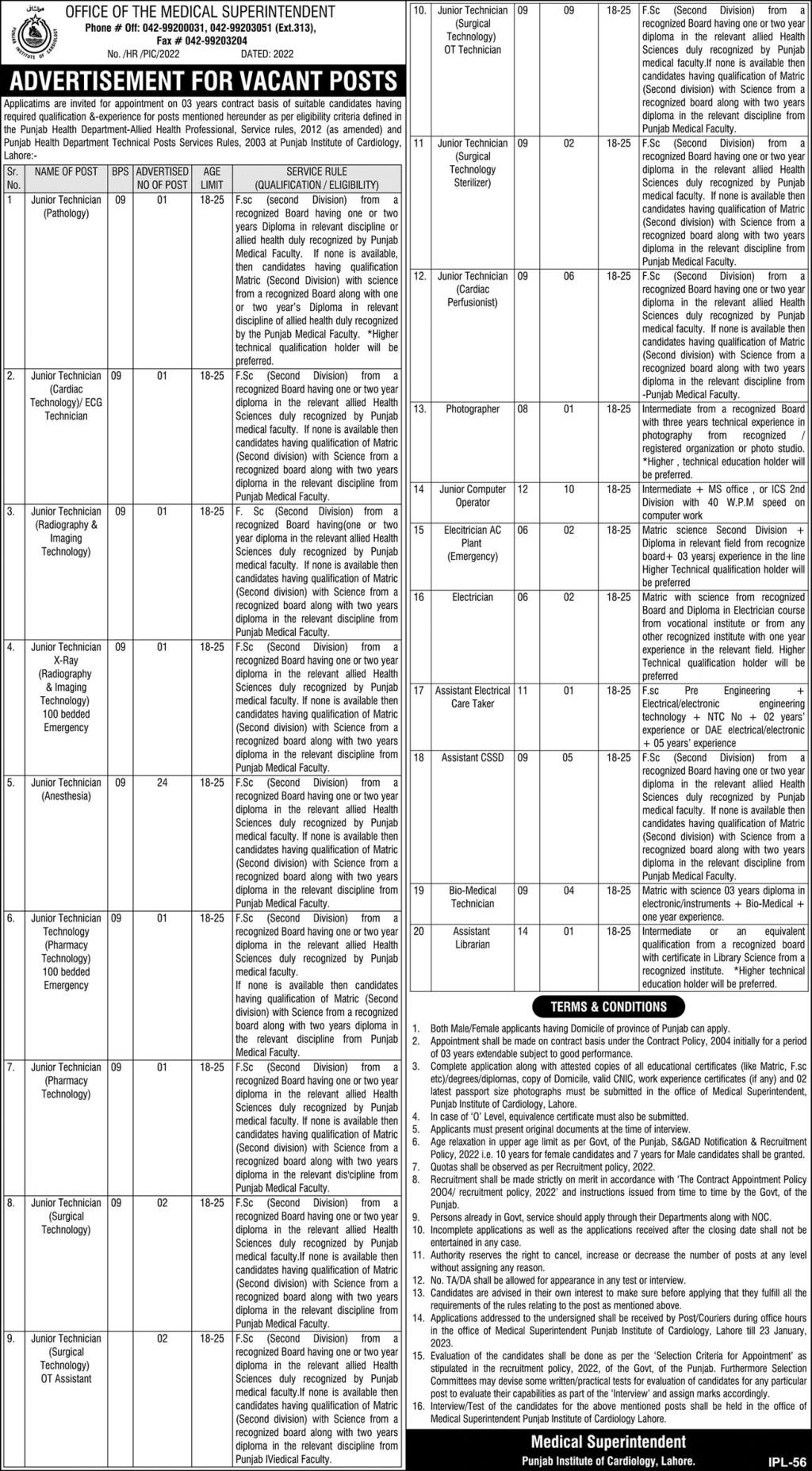 Punjab Health Departments Jobs January 2023