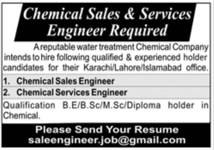 Reputable Water Treatment Chemical Company Jobs January 2023