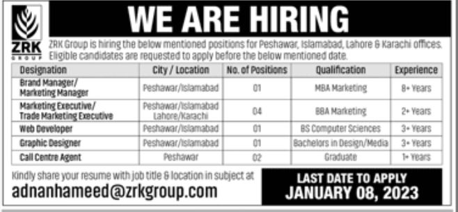 ZRK Group Jobs January 2023