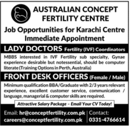 Australian Concept Fertility Centre Jobs February 2023