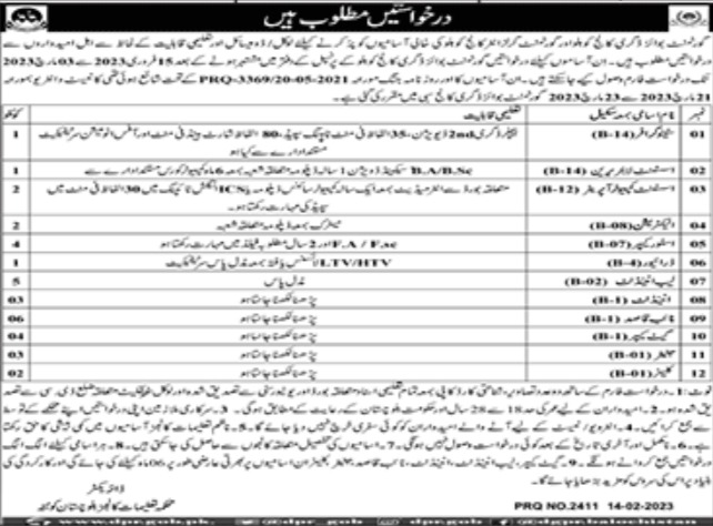 Government Boys Degree College Jobs February 2023