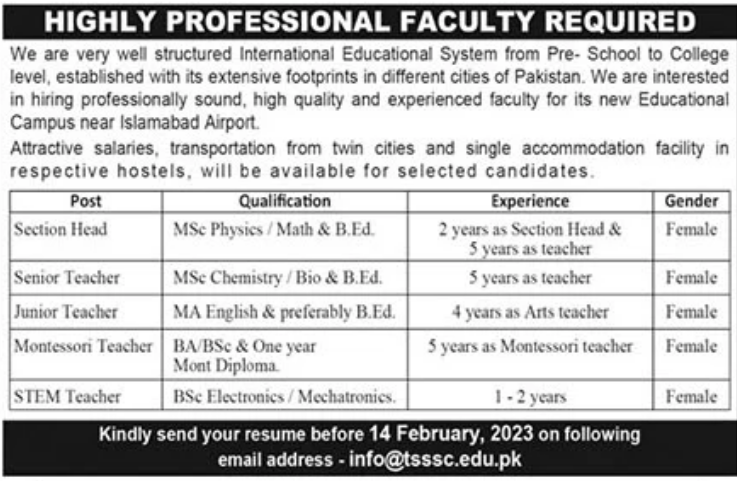 International Educational System Jobs January 2023