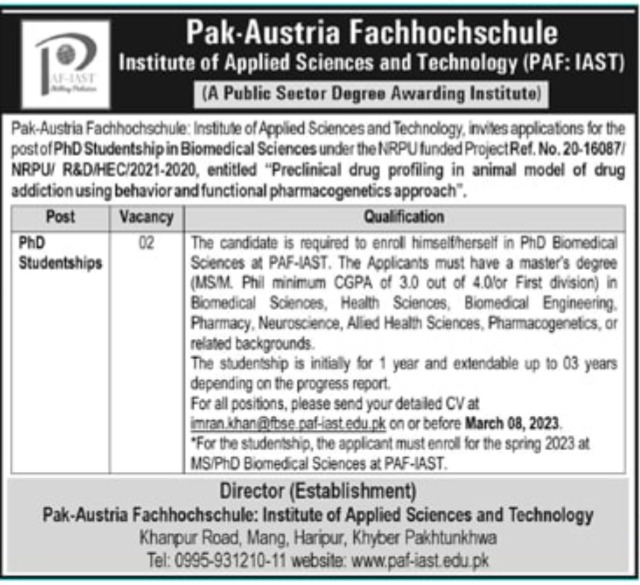PAF-IAST Jobs February 2023