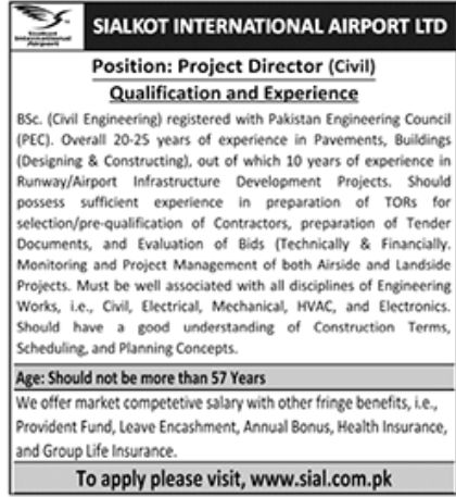 Sialkot International Airport Ltd Jobs February 2023