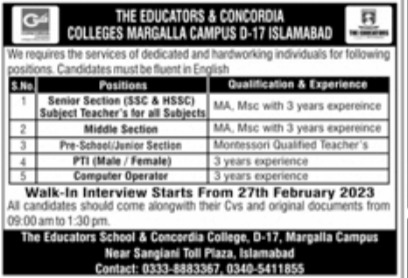 The Educators Jobs February 2023