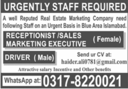 Well Reputed Real Estate Marketing Company Jobs February 2023