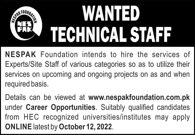 NESPAK Foundation Jobs September 2022