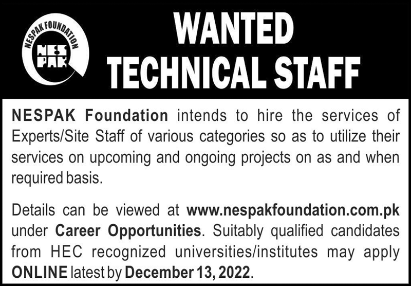 NESPAK Foundation Jobs November 2022