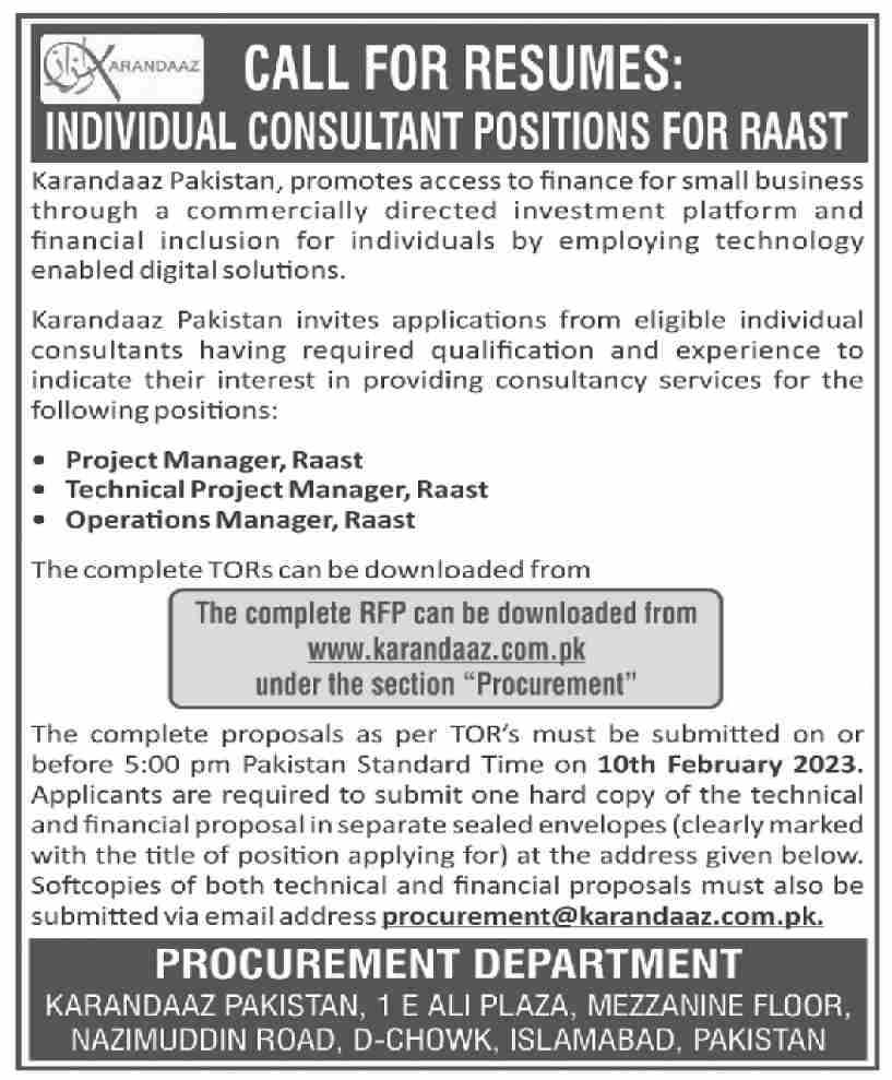 Karandaaz Pakistan Jobs January 2023